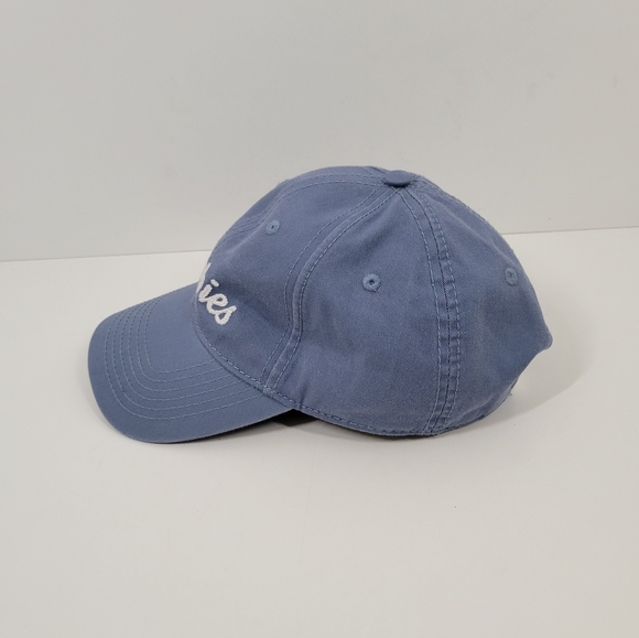 Chubbies Blue Canvas Embroidered White Logo Cotton Strapback Baseball Hat Cap - Picture 2 of 6